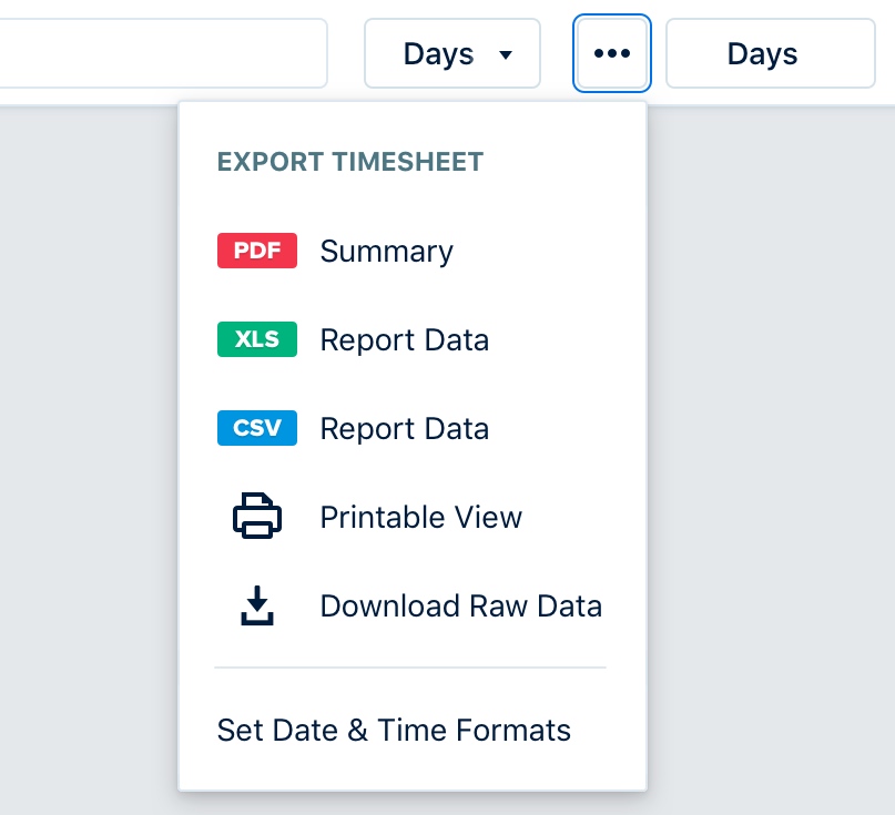 Exporting Timesheets