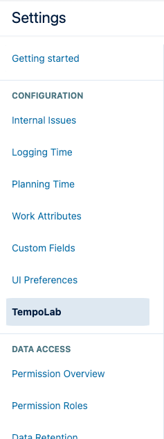 TempoLab in the Tempo Settings menu