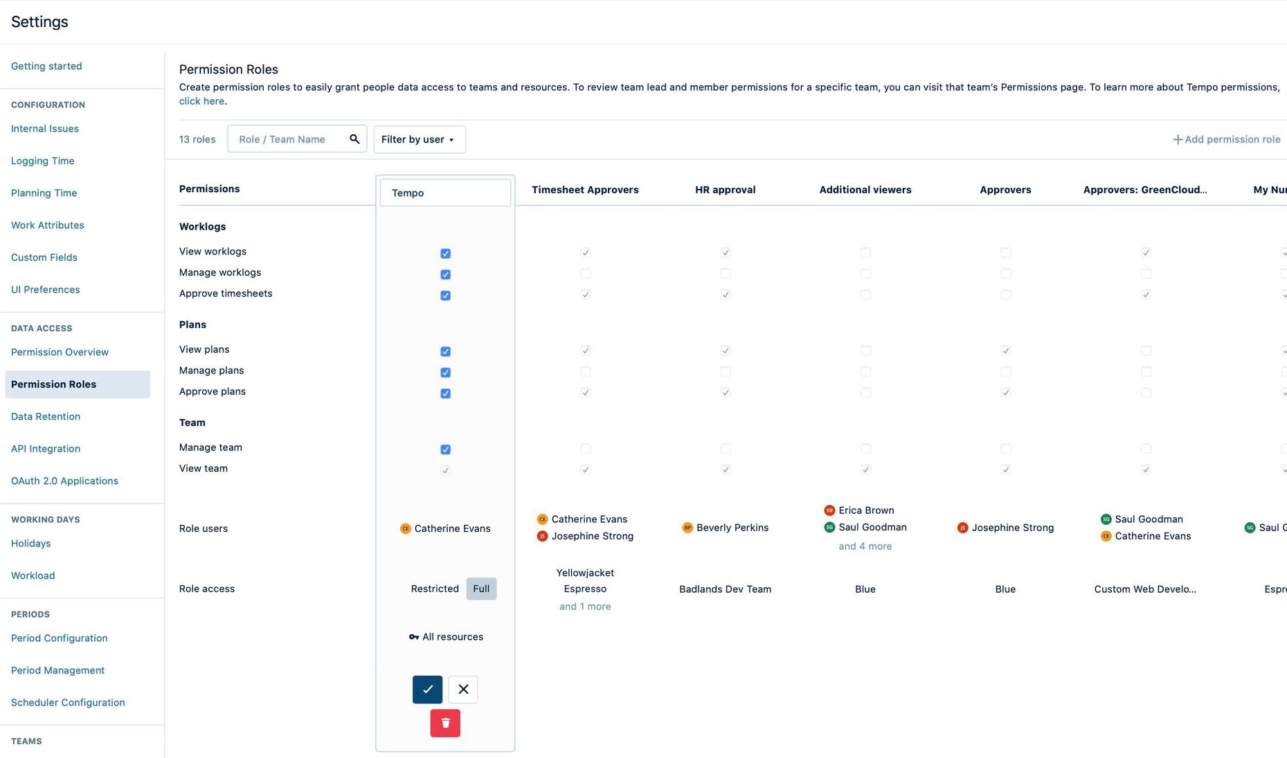 Creating a full-access multi-team permission role