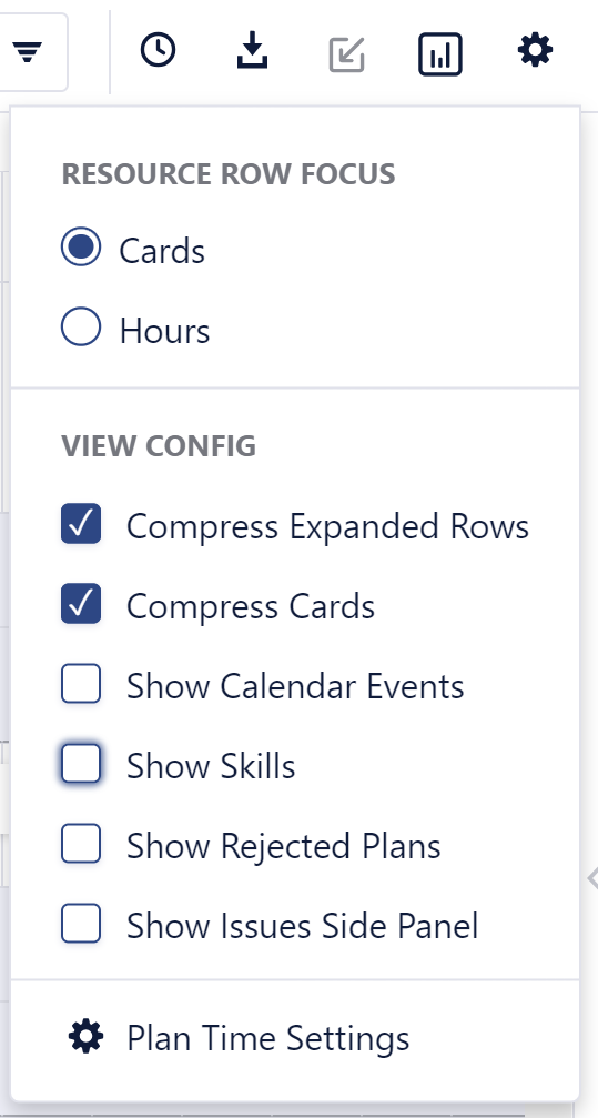 Resource Planning screen settings