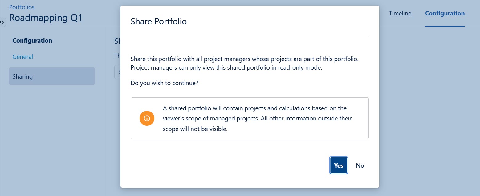 Share portfolio confirmation