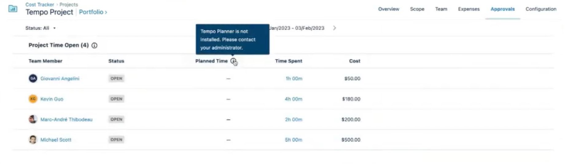 Planner not installed message
