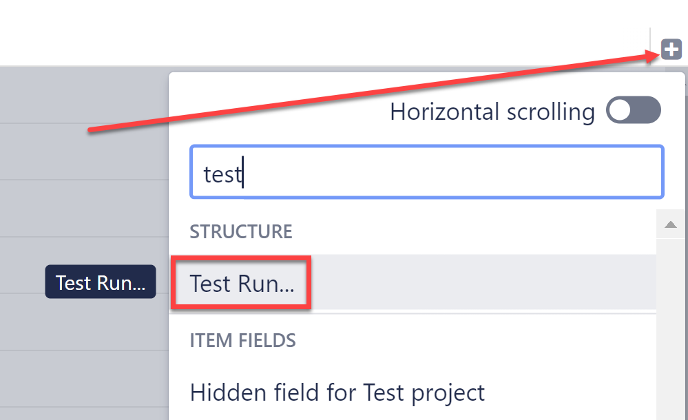 Add a test run column to a structure