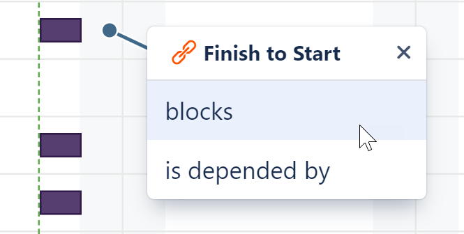 Dependency type selection