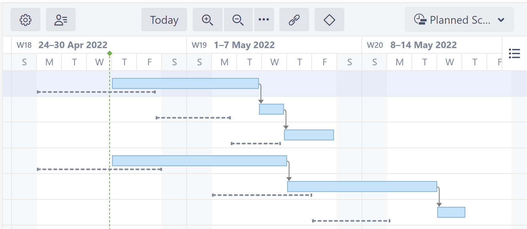 Gantt chart with Jira Baseline