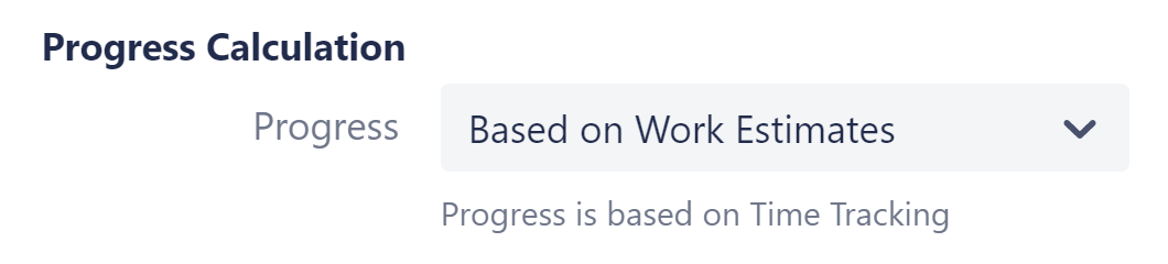 Progress Calculation Configuration