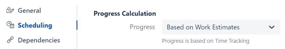 Progress calculation settings