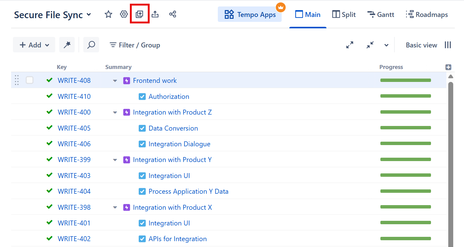 Save as new structure button