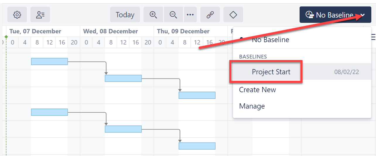 Open an existing baseline