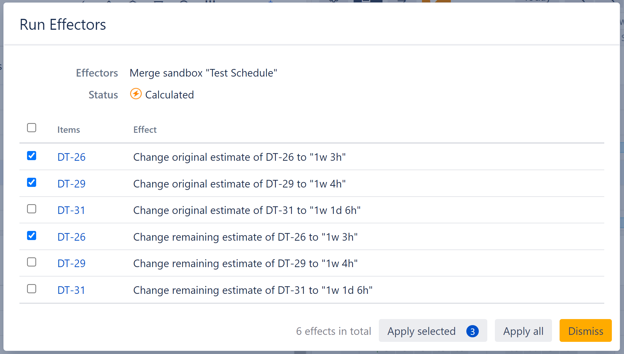 Select which sandbox changes to merge