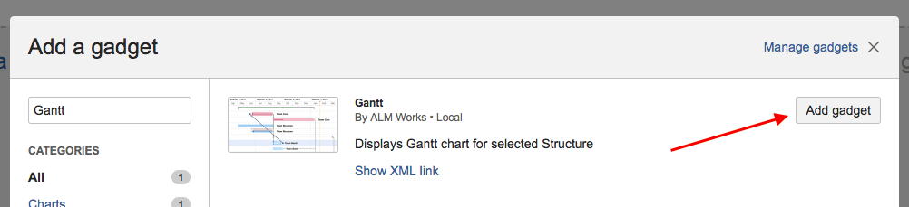 add Gantt gadget