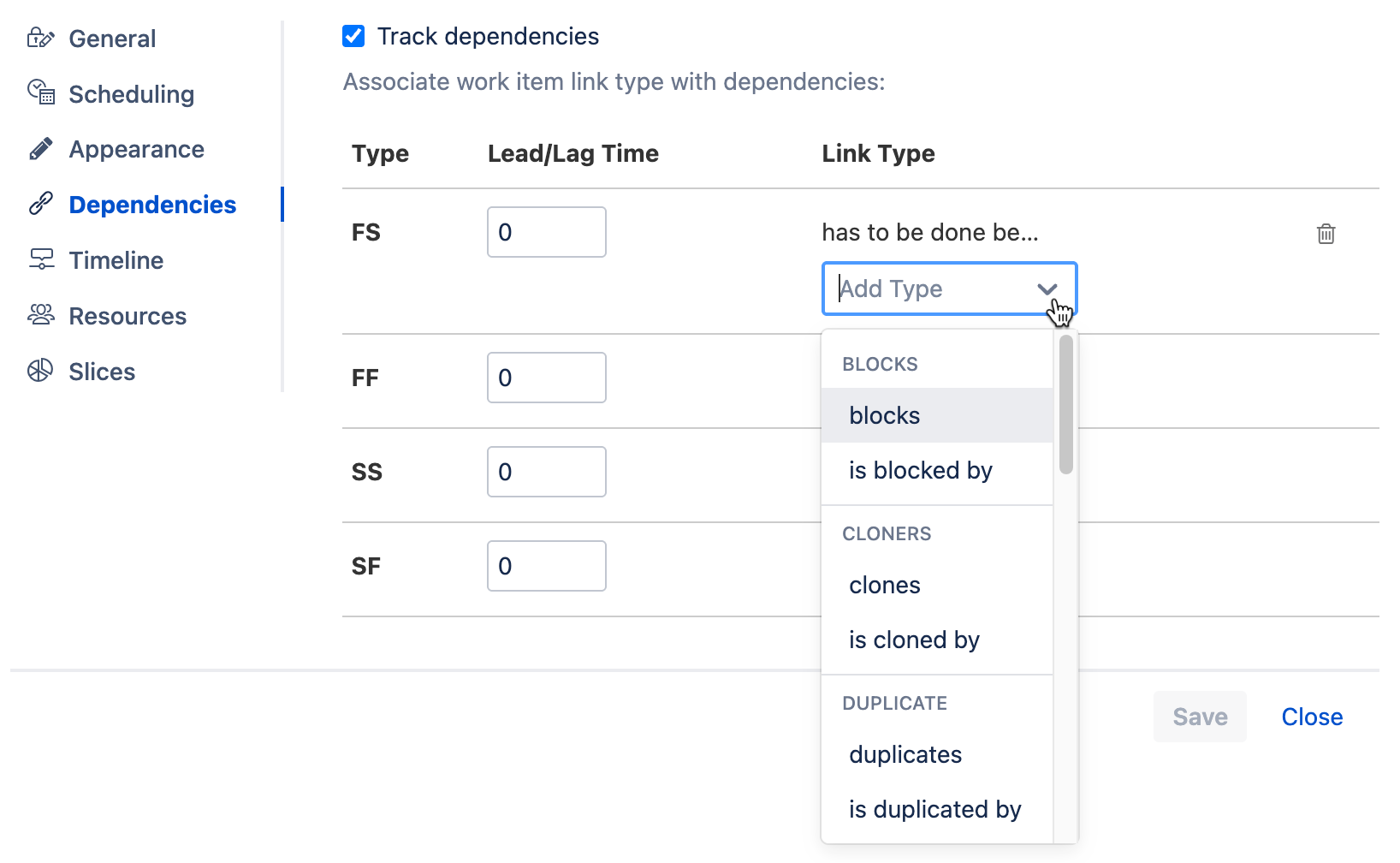 Adding a dependency type