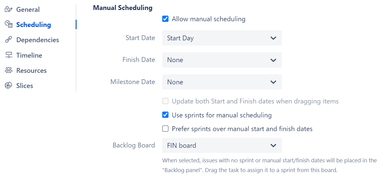 Use sprints for manual scheduling