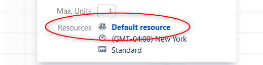 Default resource identified