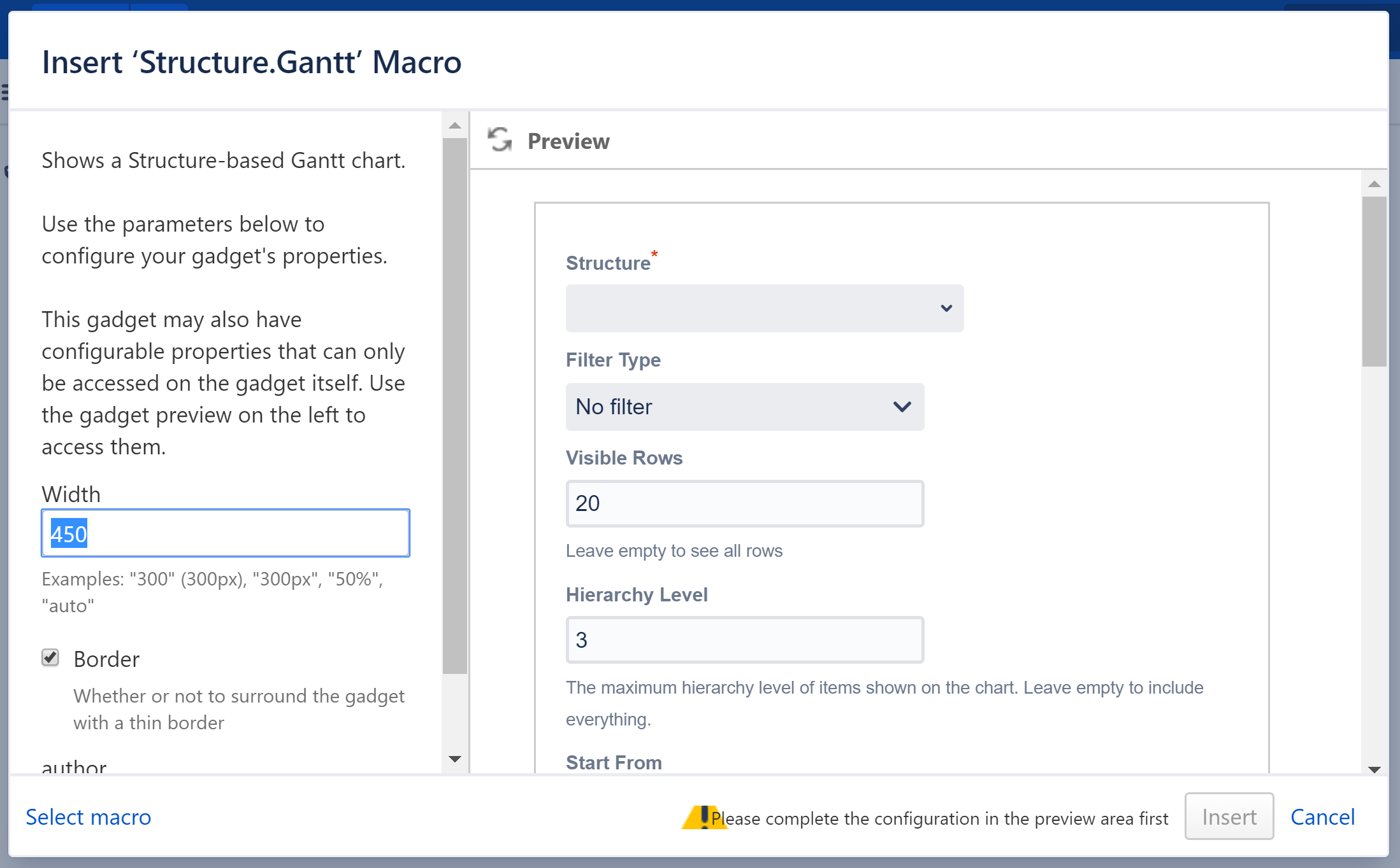 Gantt gadget in Confluence