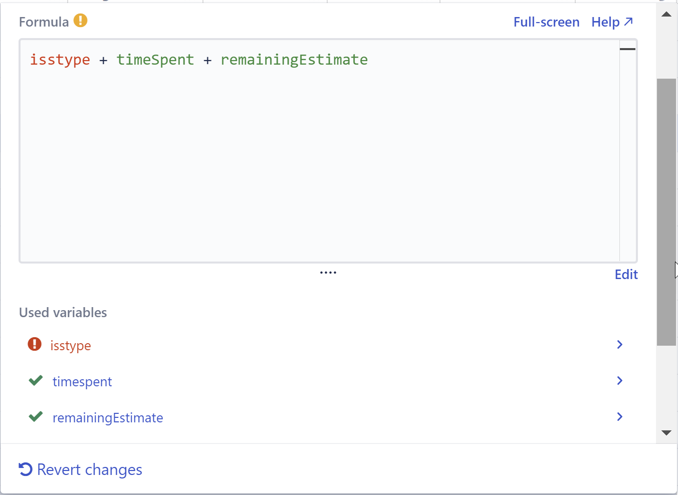 Variable lists in a formula