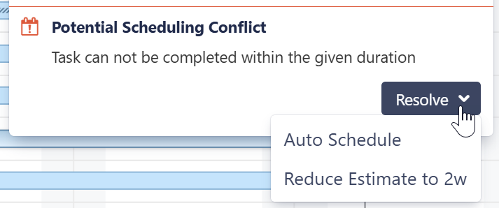 Resolving a scheduling conflict for sprint-based scheduling