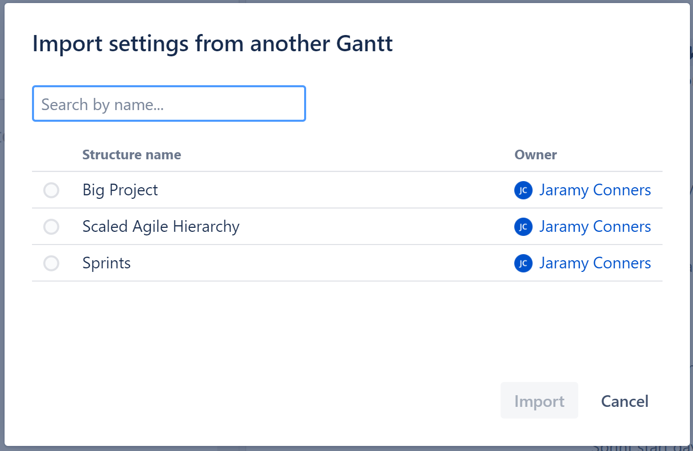 Search for an existing configuration