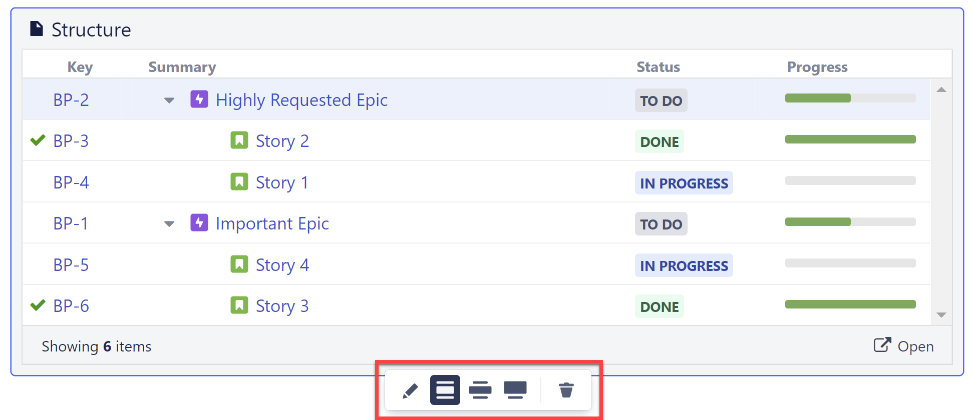 Edit the structure gadget