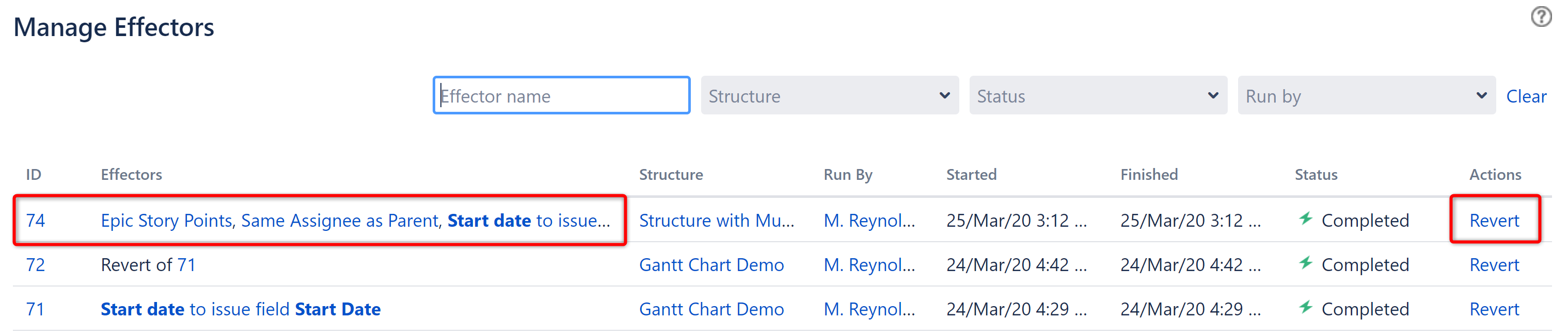 Manage Effectors - multiple effectors run at once