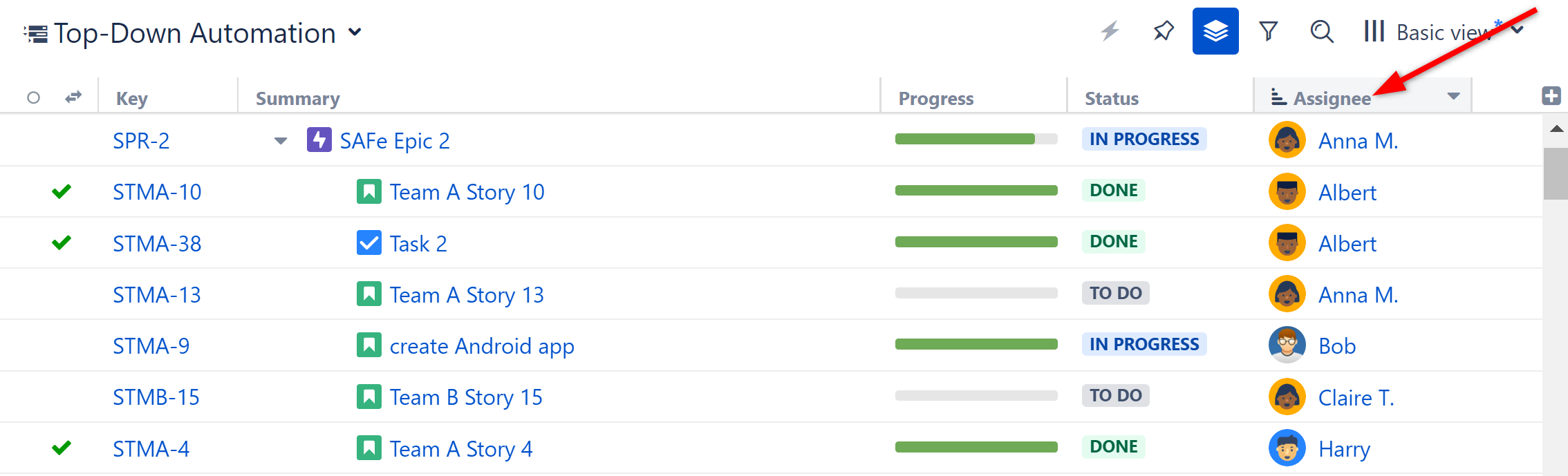 Sort by a structure column