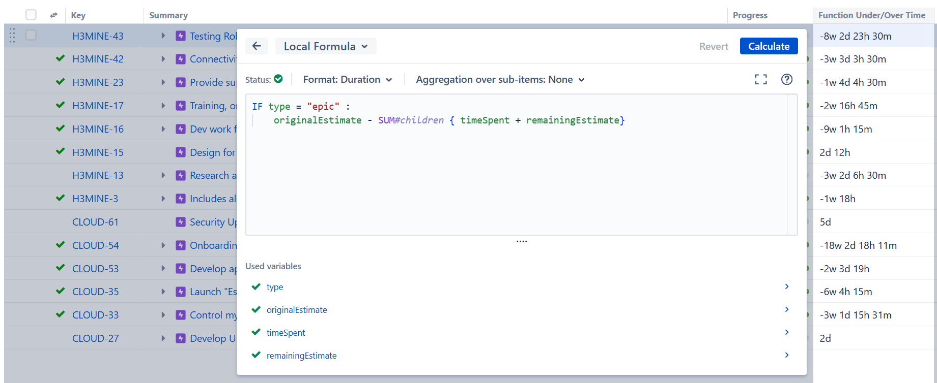 Structure with the formula editor open