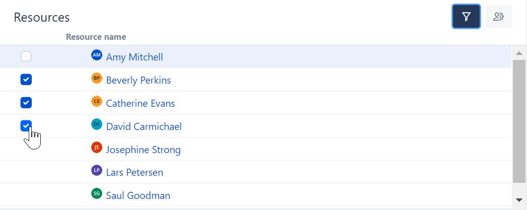 Filter multiple resources