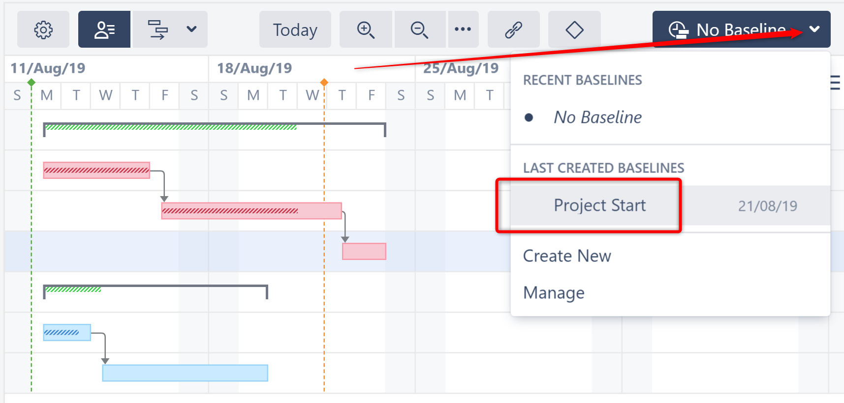 Open an existing baseline