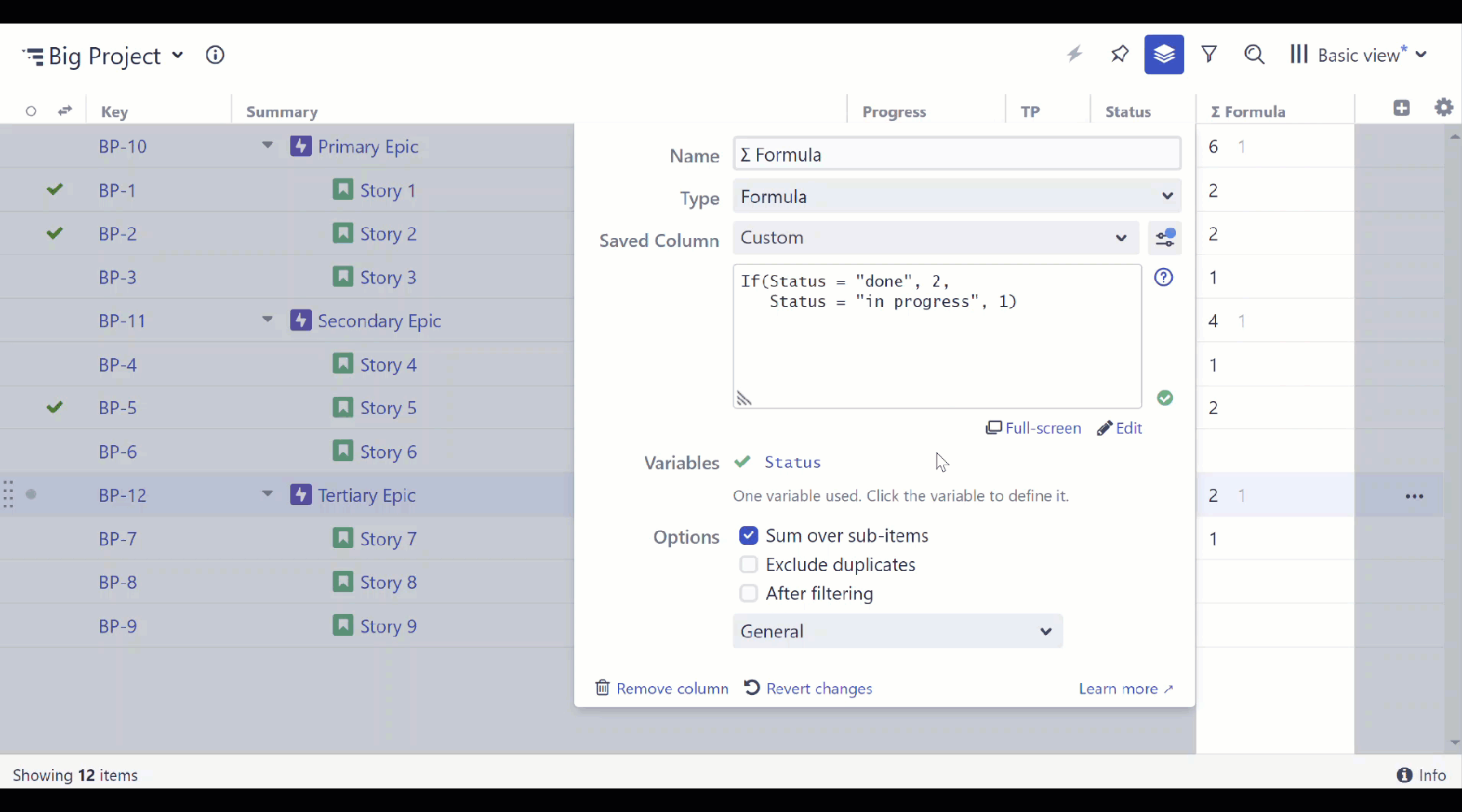 Steps to save a formula