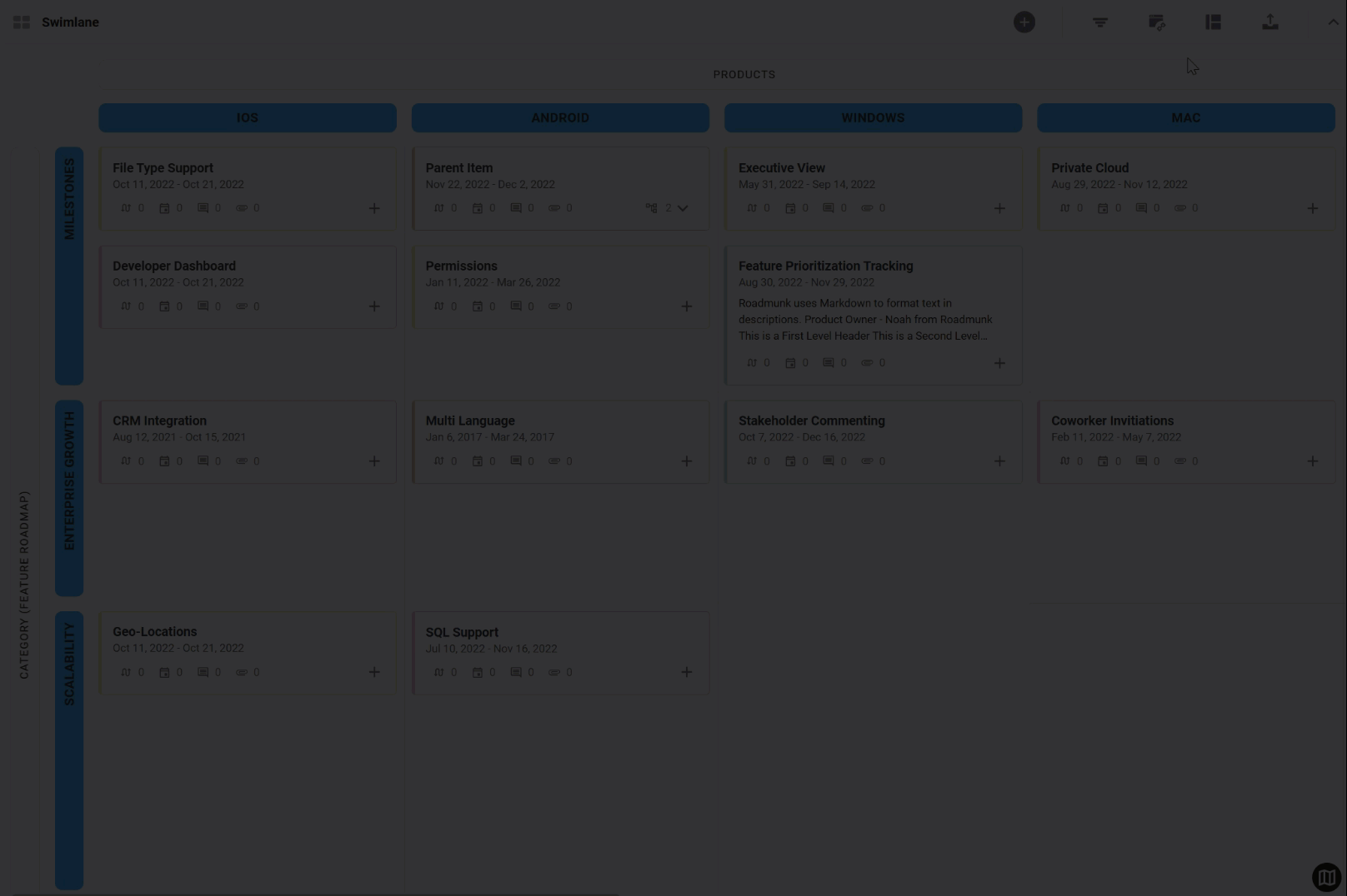 Adding labels to a swimlane