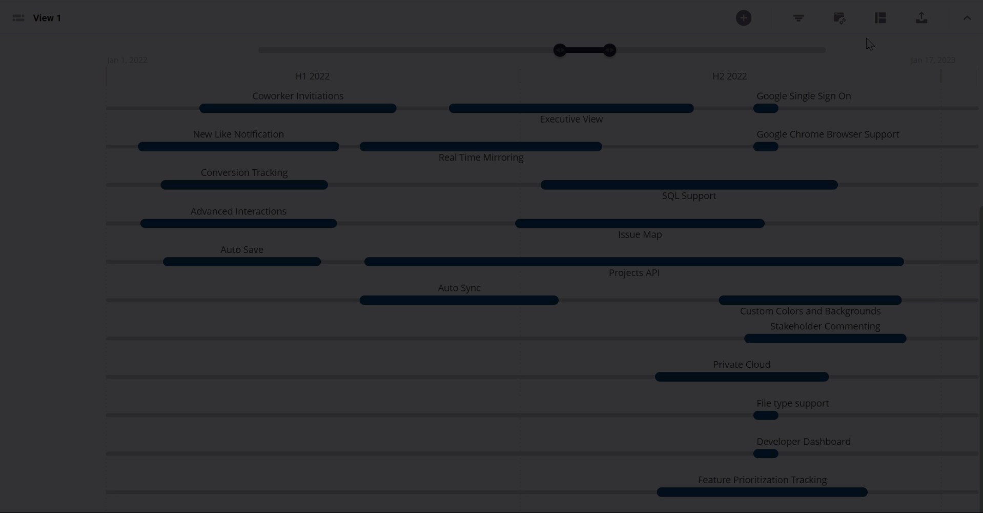 Changing the header in a timeline