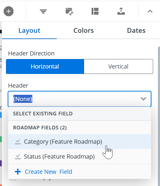 Changing a timeline header