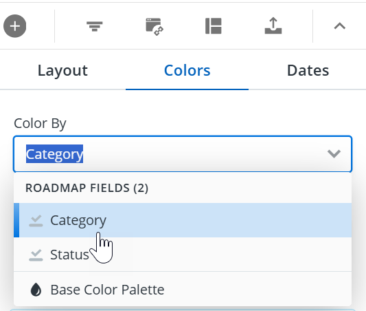 Selecting Color by Category in the Format menu