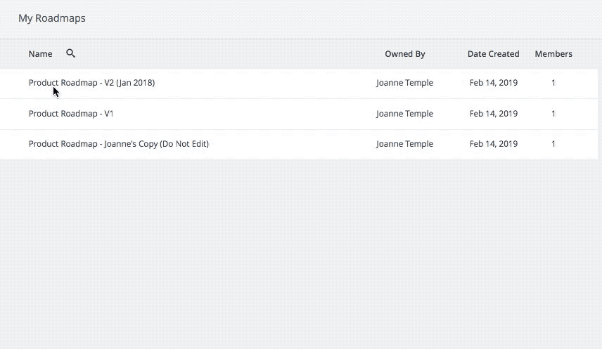 duplicating and organizing roadmaps