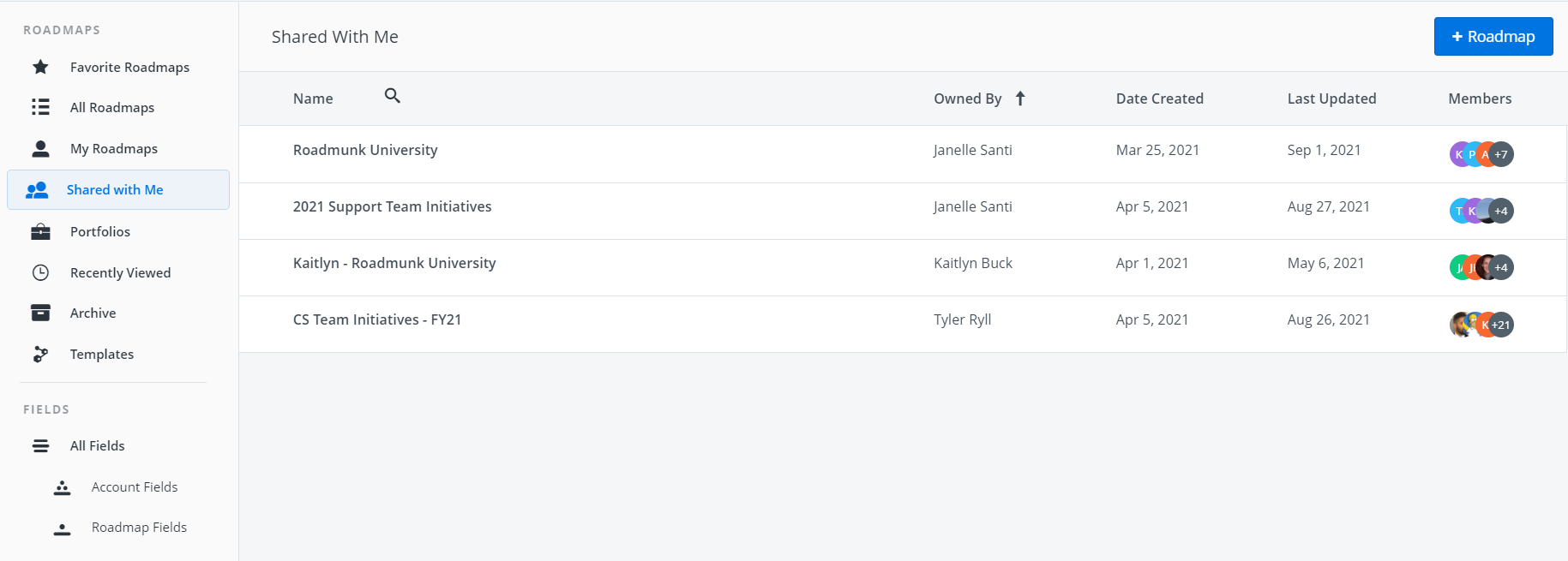 Shared with me screen