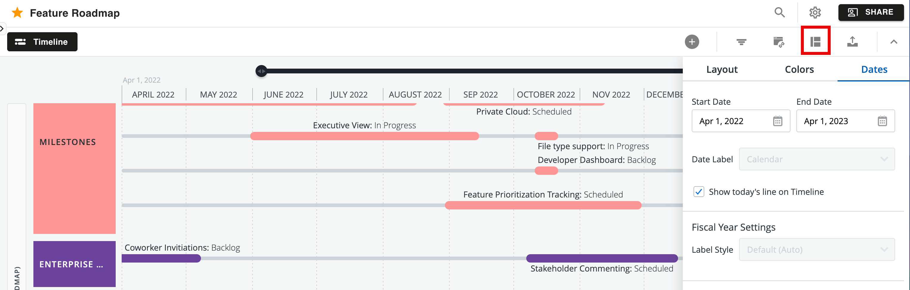 Setting Dates in the Format dropdown