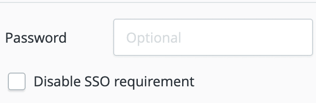 Disabling SSO requirement