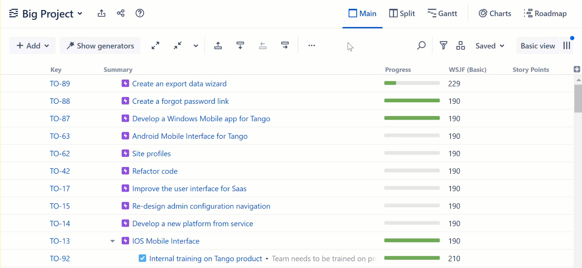 Applying a saved quick group