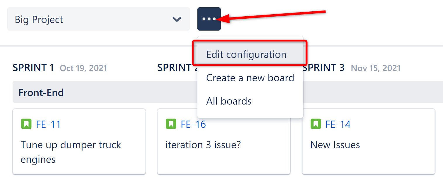 Edit configuration