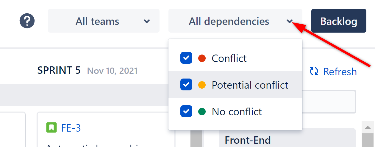 filter dependencies