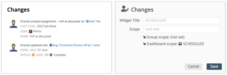 Changes View Settings example