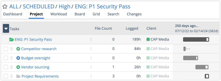 File count column in Project view