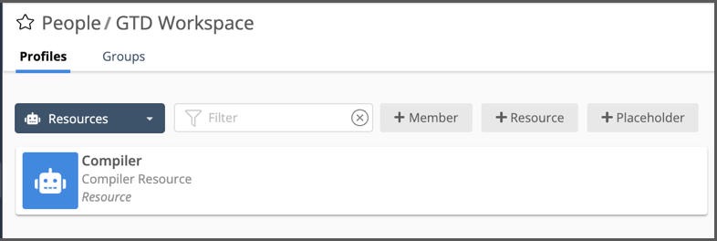 Resources represent people or machines outside your workspace
