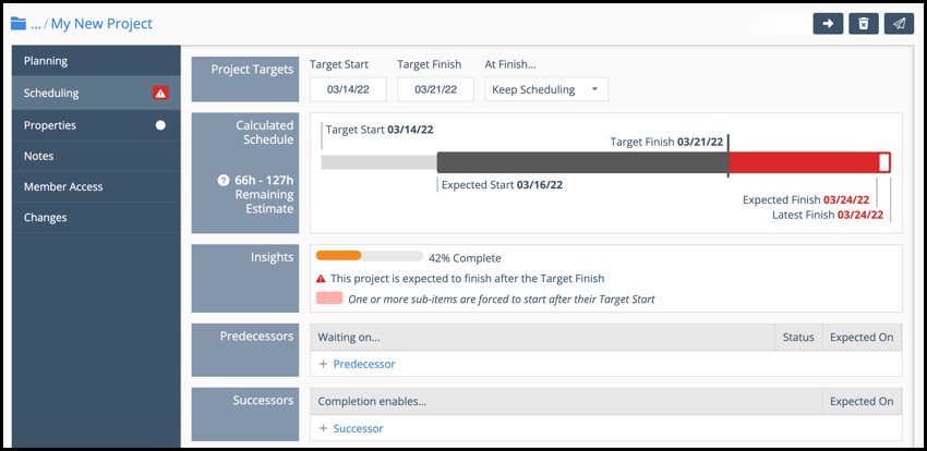 Scheduling and other tabs