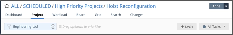 Filter to placeholder tasks in other views