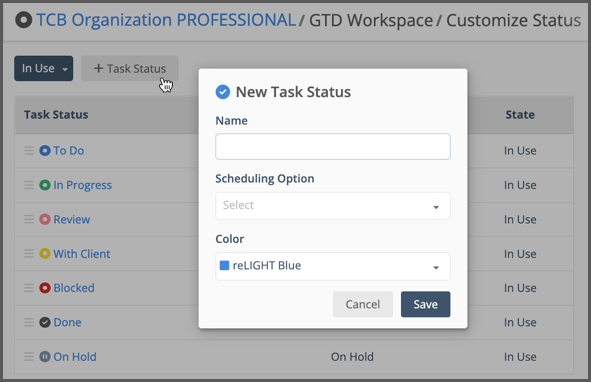 Create a new Task Status