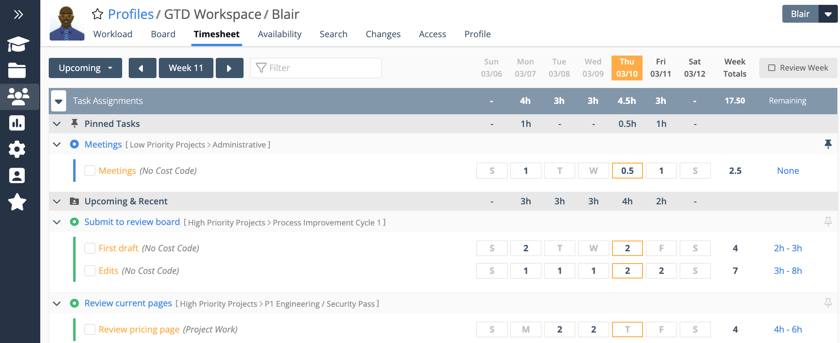 timesheet view