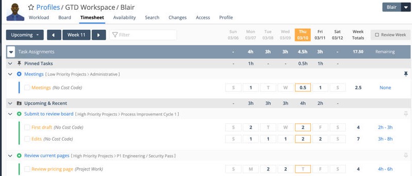 timesheet view