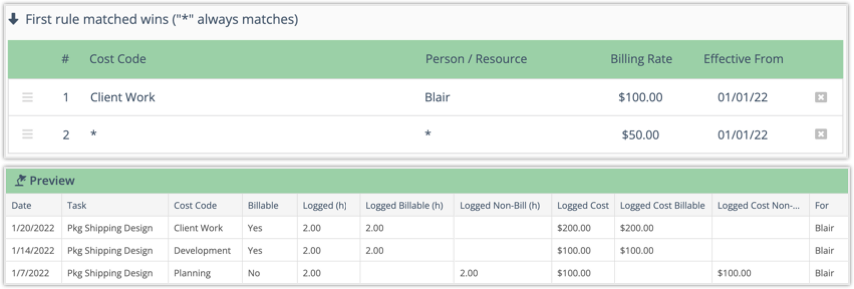 Rate Columns in TS Export