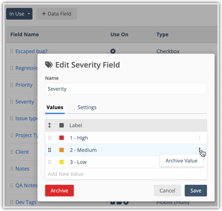 Managing Picklist Values